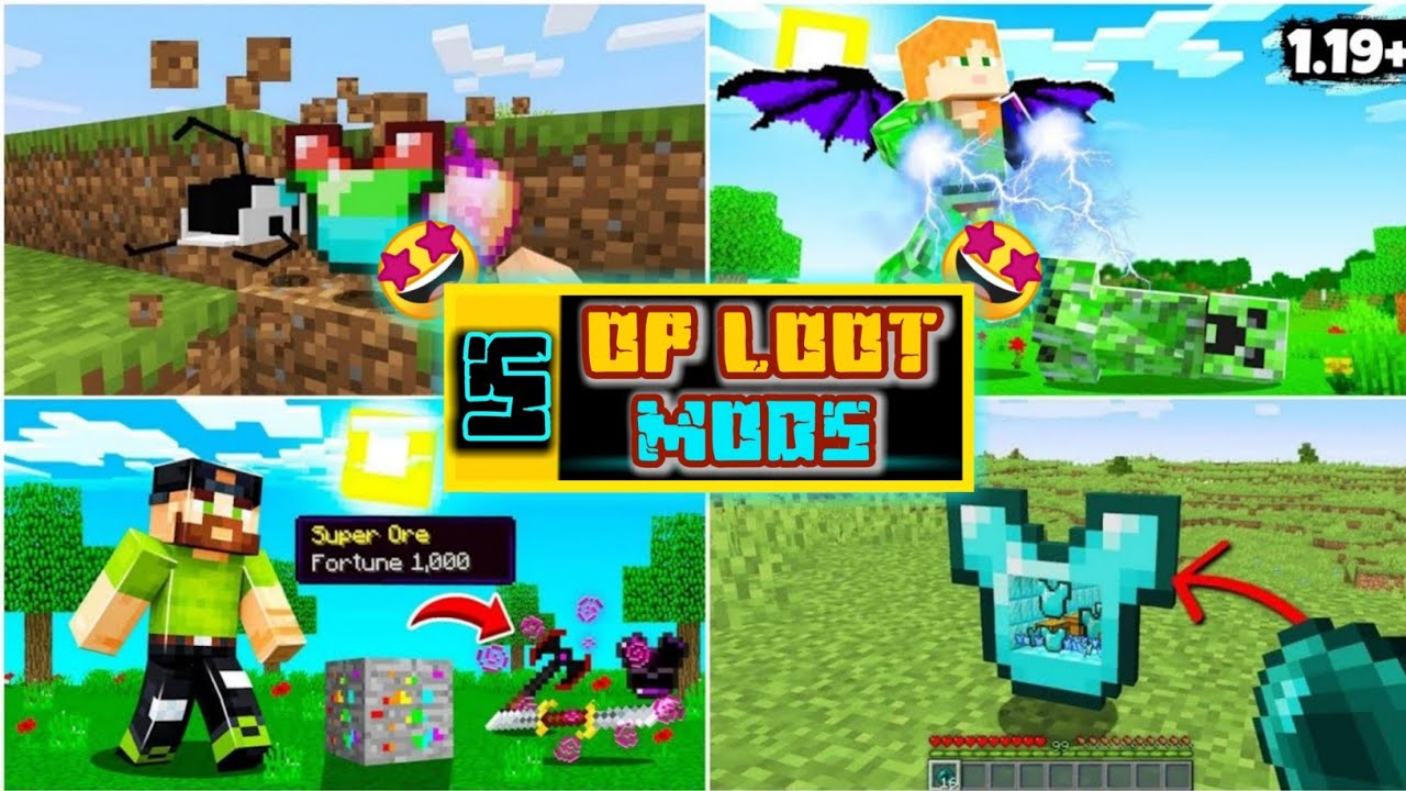 TOP 5 OP LOOT MODS For MCPE 1.19 || BEST OP LOOT MOD FOR Minecraft PE 1 ...