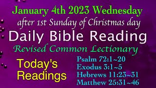 Revised Common Lectionary: Jan.4,2023. Wednesday's Daily Bible Reading