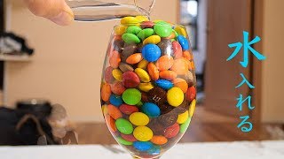 マーブルチョコを水に浸して着色料飲みたいホイ!!【幻想的】　PDS