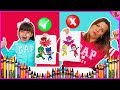 Laurinha no desafio colorindo com 3 cores PJ MASKS - 3 MARKER CHALLENGE