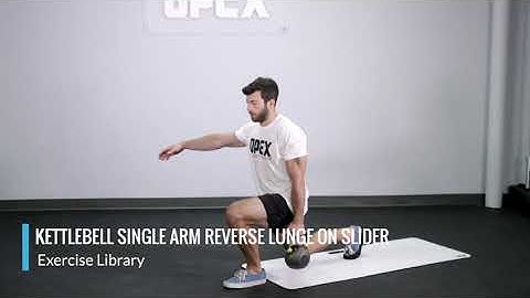 Kettlebell Single Arm Reverse Lunge on Slider - OPEX Exercise Library