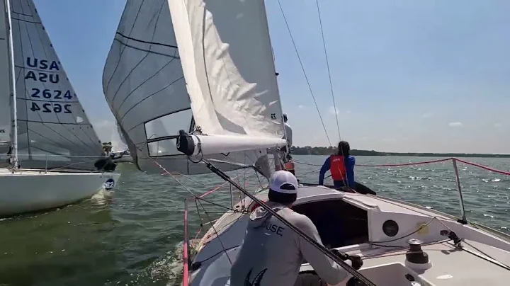 j24 boat pile up at the start and a general recall. Black Widow fouled the fleet. #racing #sailboat
