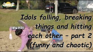 kpop idols falling, breaking things and hitting each other (part 2)