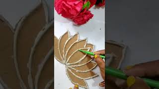 lotus wall hanging diy | wall hanging diy | diwali decor ideas #shorts  #diywithkhushbu