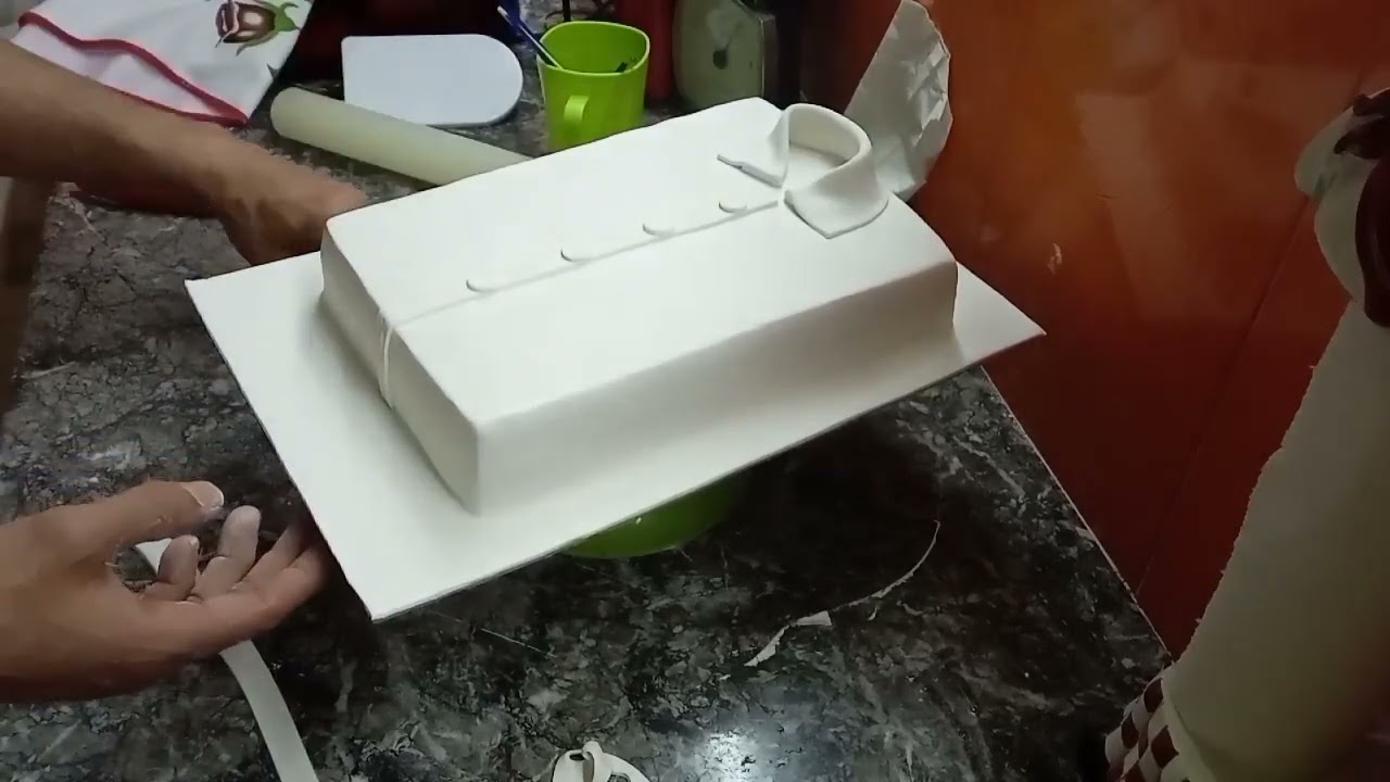 طريقة عمل كيك بشكل قميص cake design ❤️🤵🏻