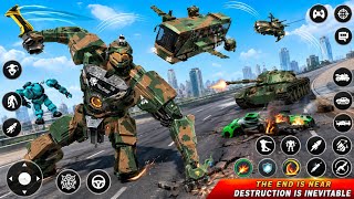 Army Bus Robot Car Game 3D | Epic Robot Battle Gameplay screenshot 1