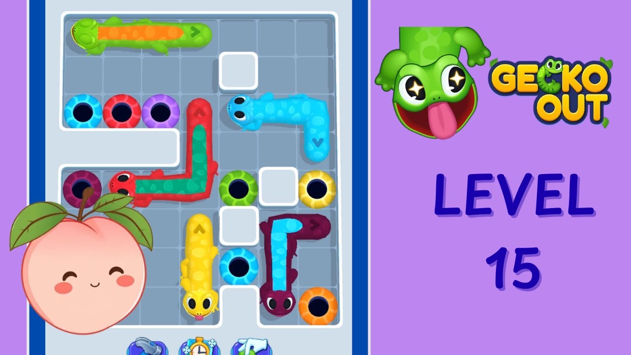 Gecko Out 🦎 Level 15 Solution Walkthrough | Full Gameplay | HD