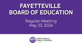 FPS Regular Board Meeting - May 23rd, 2024