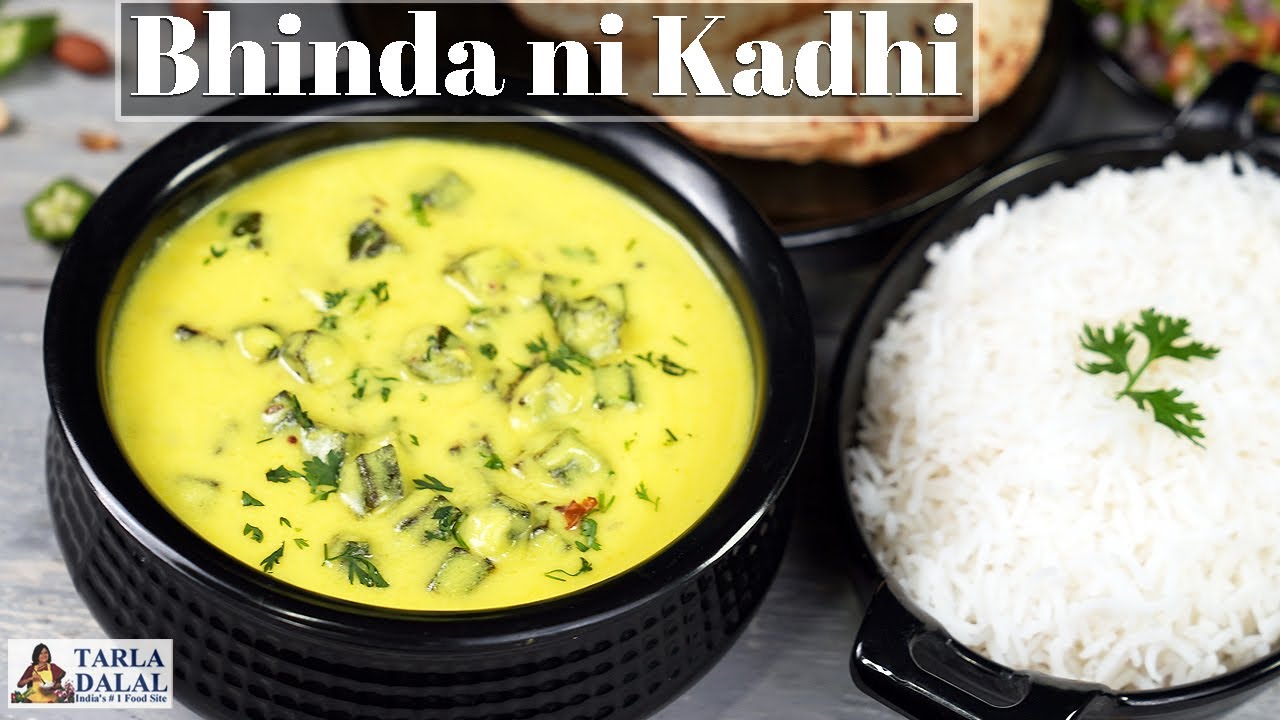bhinda ni kadhi recipe bhindi kadhi Indian style okra yogurt curry