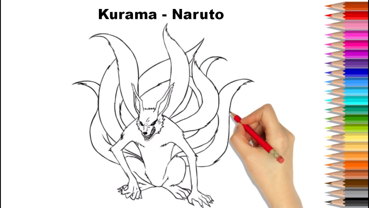Como Desenhar NARUTO a raposa de 9 caudas KURAMA - How to draw Kurama ...