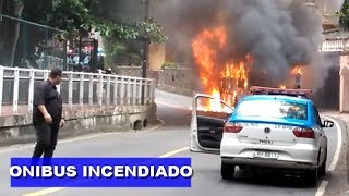 Ônibus é incendiado na Av. Niemeyer em dia de tensão na Rocinha e no Vidigal JD-25/01