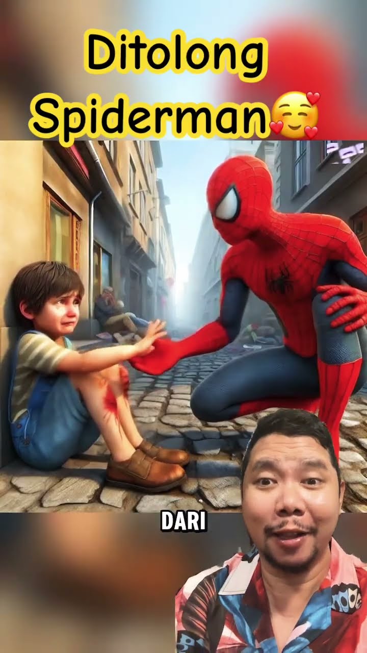 UNTUNG ADA SPIDERMAN MENOLONGKU!!!?? #spiderman #kartun #shorts