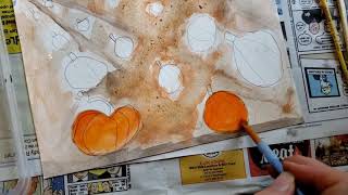 Pumpkin Patch 1Point Perspective Paint demo
