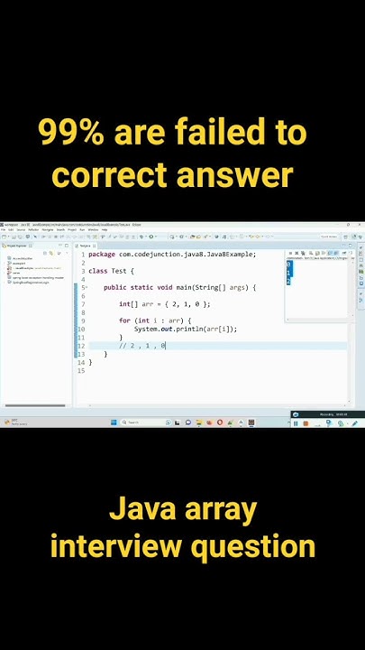 Tricky array interview question || Java question # ...