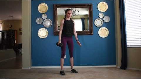 Single arm squat curl press