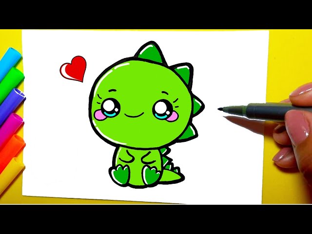 COMO DESENHAR UM DINOSSAURO KAWAII 