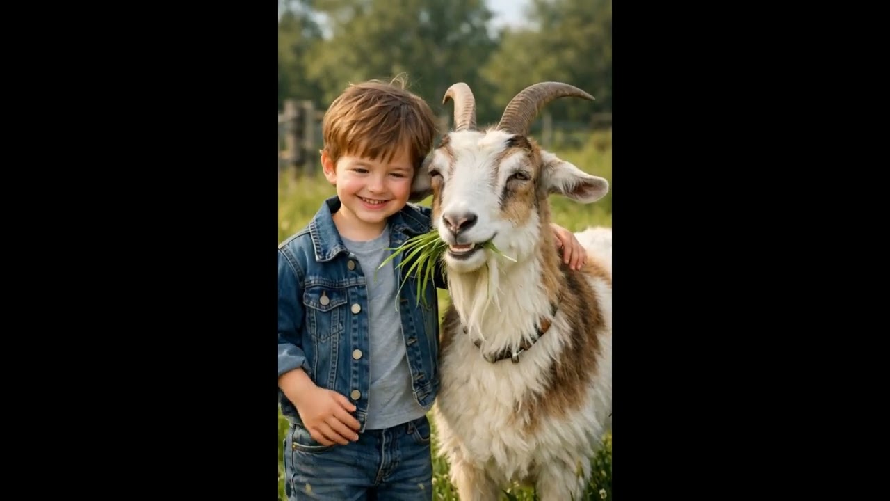 A cute Baby and a Beautifull Goat