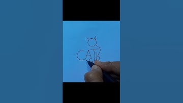 #How to draw cat for kids😺🤩#cat drawing easy#letter cat drawing#cat#viral#trending#shorts
