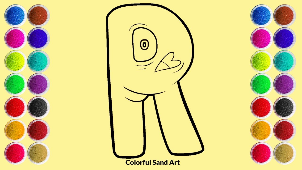 Sand Painting Art - R Letter ( Alphabet Lore ) Draw, Cut and Coloring ...