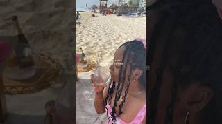 Sipping mimosa by the beach 🏝️| beach picnic #vacation #shorts #travel #beach