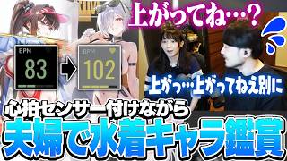 【配信外】妻あやちゃんの前で心拍数を測りながら水着キャラを見るk4sen【勝利の女神：NIKKE】