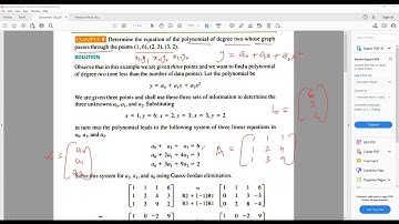 Polynomial Interpolation and curve fitting Applications of Linear Algebra