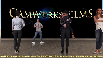 In-house test reel of Blufftitler 16 glb render format 2022