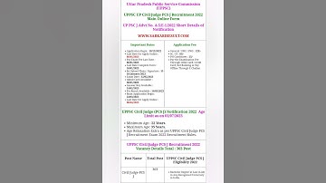 UPPSC Civil Judge PCS J Pre Recruitment 2022 Main Exam Online Form 2023for 303Post #applyonlineform