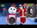 Building Snowman Speaker for Christmas with Tire from Landfill