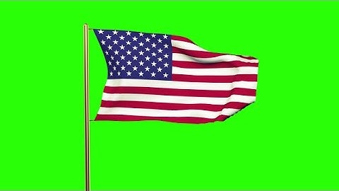United States Flag Waving In The Wind. Green Screen, Alpha Matte. Loopable Stock Animation
