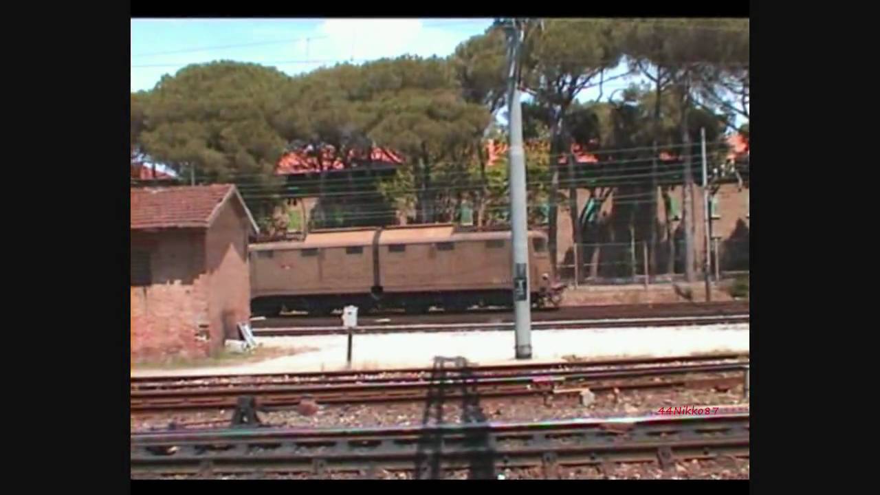 Linea Tirrenica Pisa - Roma Manovre e Transiti a Rosignano Estate 1999 (Video in HD)