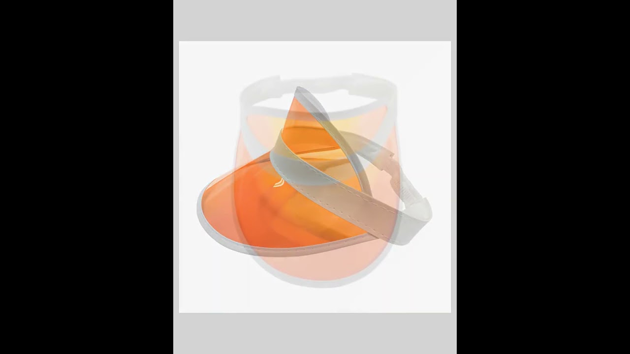 Retro Tennis Beach Plastic Sun Visors Hats, (Pack of 24), Orange, One Size