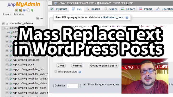 Mass Replace Text in WordPress Posts using MySQL and PHPMyAdmin