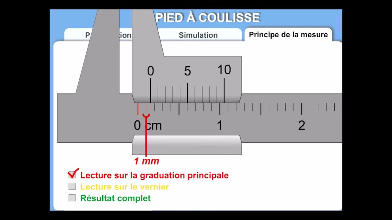 Pied à coulisse a vernier - lecture 0,05 mm