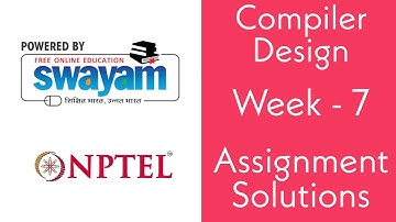 Compiler Design Week7 Assignment Solutions | NPTEL | Jan2021