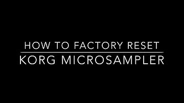 How to factory reset (initialize) KORG microsampler.