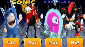 Oddbods Turbo Run Vs Sonic Dash - Fuse Vs Shadow Vs Boss Battle Eggman Gameplay