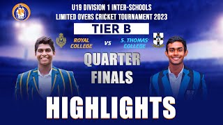 HIGHLIGHTS - Royal vs S. Thomas' | U19 Div 1 Limited Overs Tournament 2023 - Tier A QF