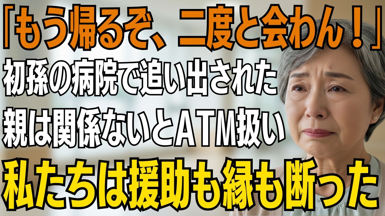 「もう帰るぞ、二度と会わん！」初孫を抱いた直後に夫が激怒。病院で“関係ない”と言われ雨の中帰宅→息子夫婦のATM扱いが発覚、私たちは全てを断ち切った【シニアライフ】【60代以上の方へ】