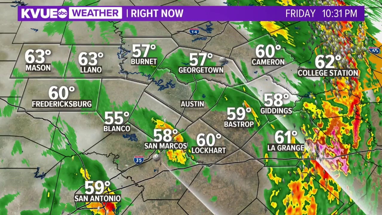 Live Weather Radar As Severe Storms Move Into Central Texas