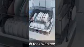 Smart kitchen starts here ✨Covered dish rack for daily use 🍽️ #kitchenorganization #shorts