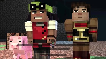 Stitch plays Minecraft Story Mode episode 4 a block and a hard place part 4 hideout