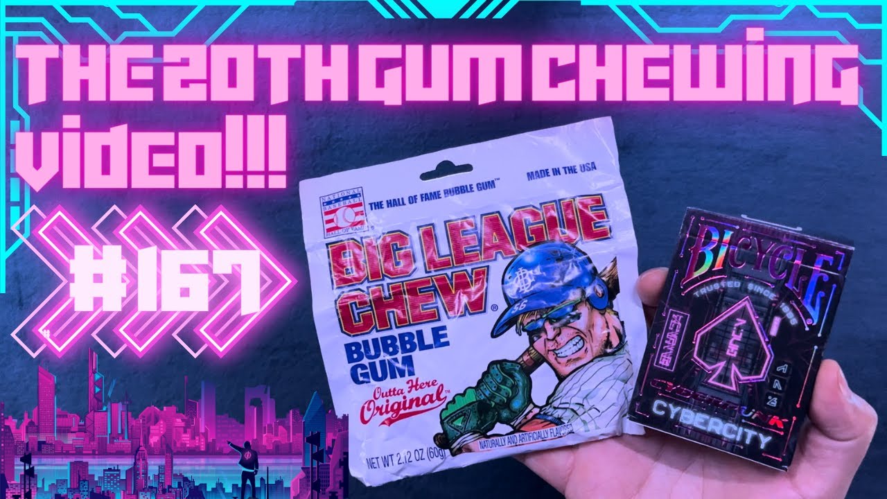 ASMR Gum Chewing, Gum Popping, Mouth Sounds, Soft Spoken Whisper ~ Solitaire #167: Big League Chew