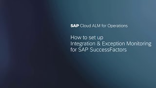 Famous How to Set Up Integration & Exception Monitoring for SAP SuccessFactors with SAP Cloud ALM Net Worth