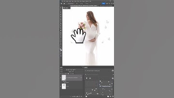 Adding pretty butterfly overlays to complete this backlit maternity photo in Photoshop (Ana Brandt)
