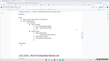 OCP DCF - Sustainability Workstream call (Aug 06, 2025)