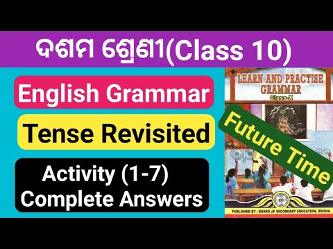 Tense revisited activity 1 to 7 answers class 10 English grammar ...