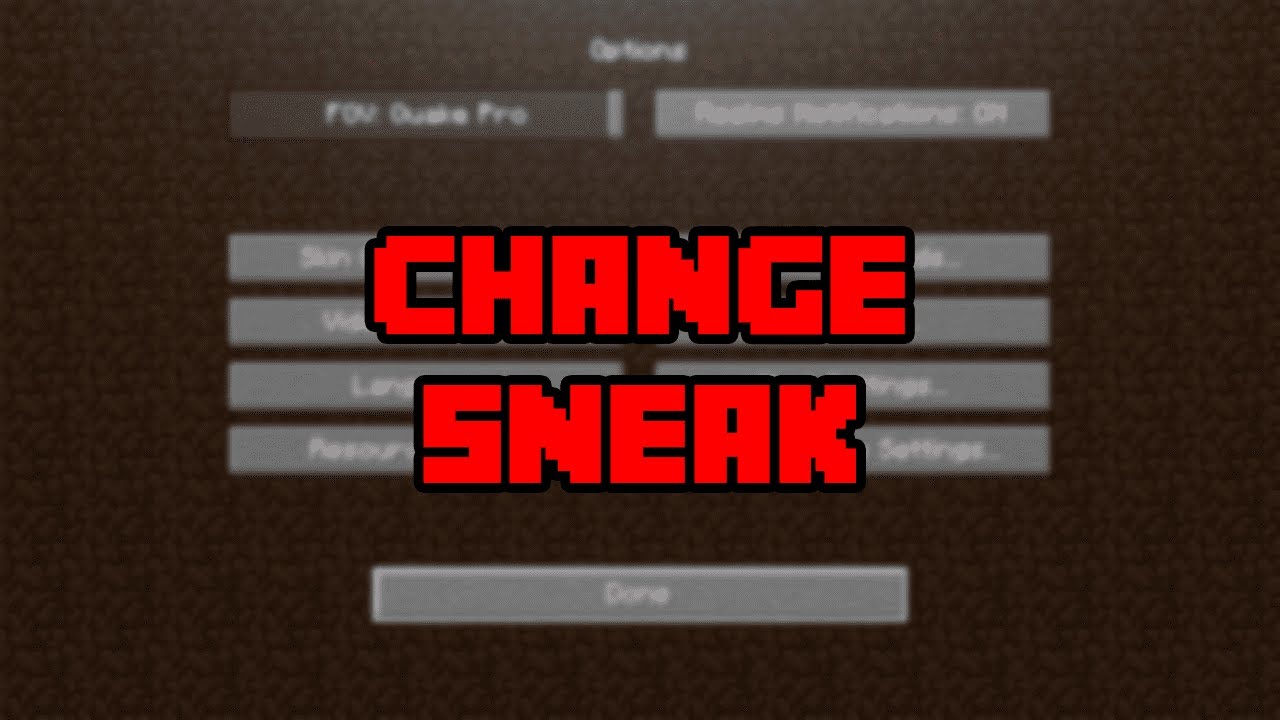 How To Change Sneak To Toggle Or Hold In Minecraft How To Switch Sneak To Toggle Hold Youtube