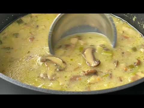 Cremige Pilzsuppe mit  Champignons | Schnelle Pilzsuppe Rezept | Schwammerlsuppe