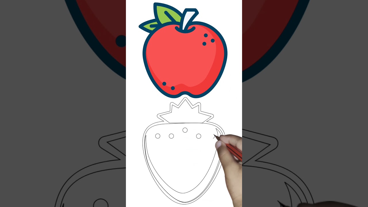 Apple Versus StrawBerry in Stunning Vector Drawing! 